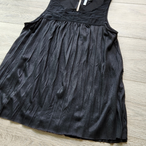 Elle Black Top Womens Xs Sleeveless Semi Sheer Flowy Summer Beach - Picture 3 of 9